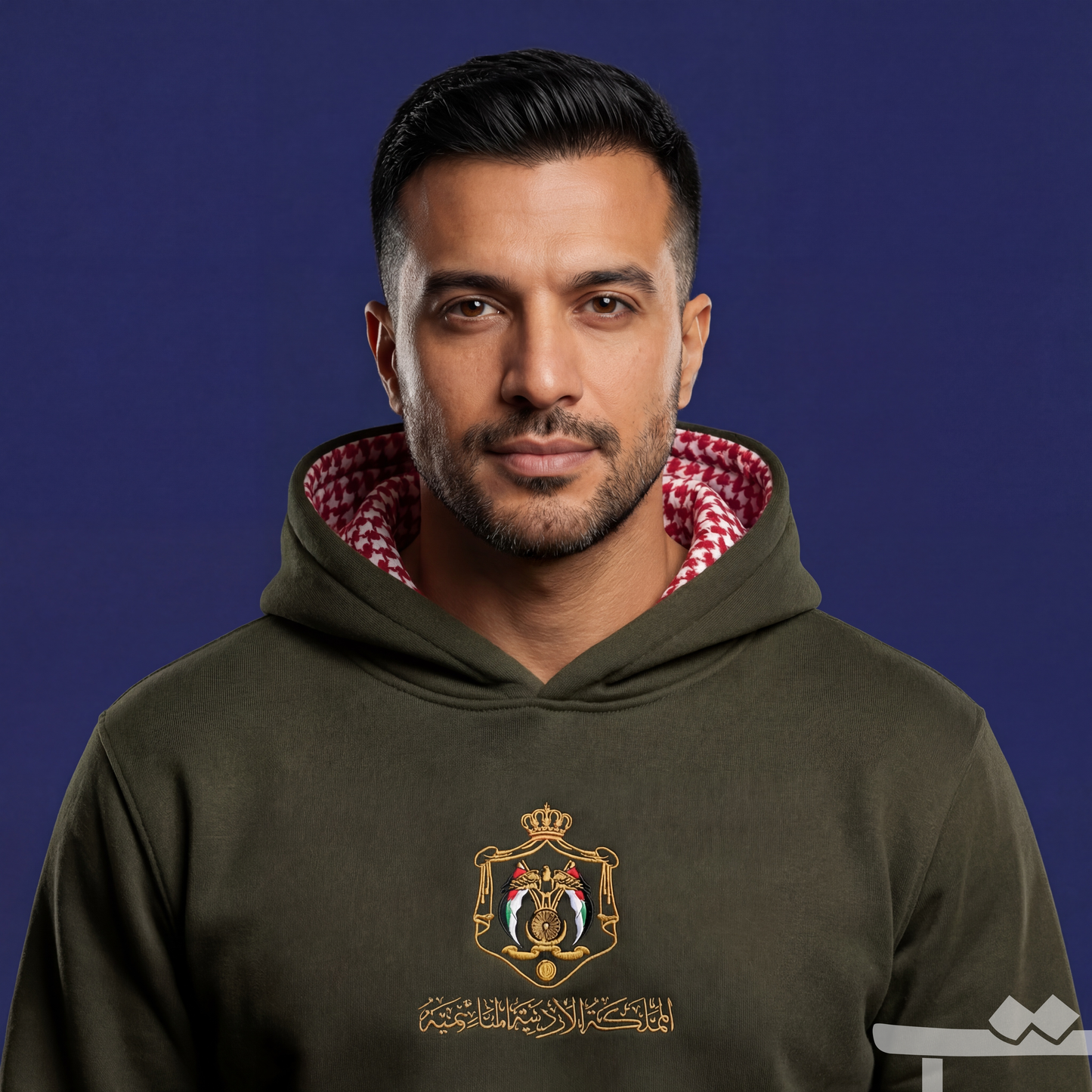 هودي المملكة (تطريز ذهبي وشماغ)